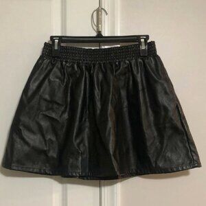 BCBGeneration Black Faux Leather Flare Mini Skirt SIZE SMALL